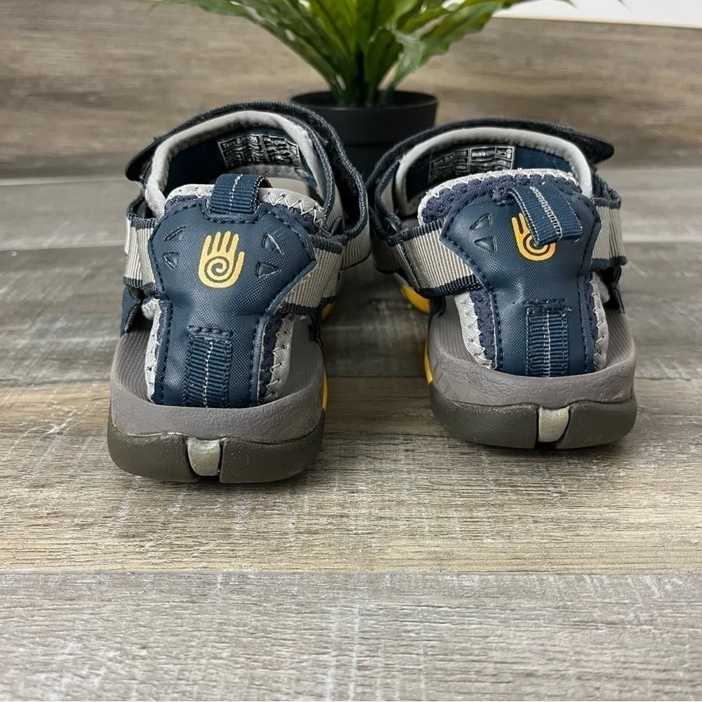 TEVA Velcro Water Sandal Closed Toe Blue Gray Youth Size 4